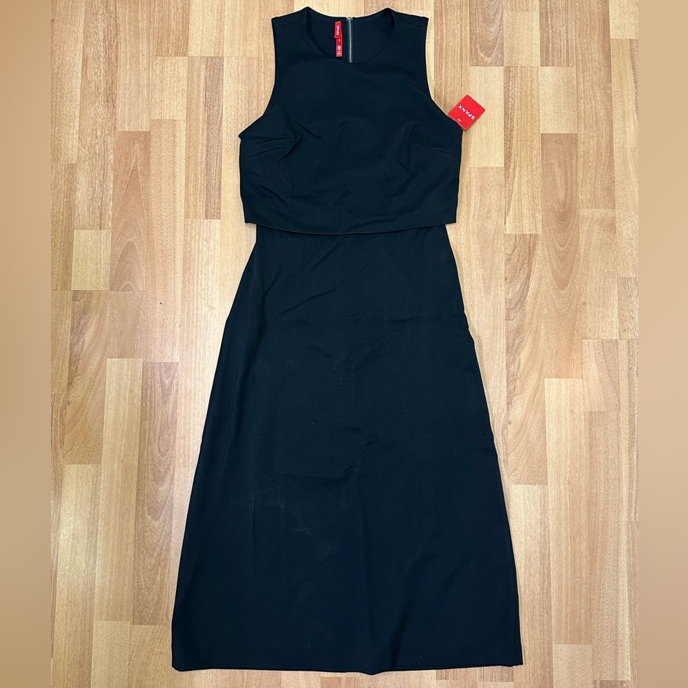 NWT SPANX XS Black Midi Dress